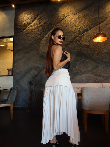 CHALECO HALTER PIEL SOLANA