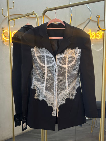Blazer vestido encaje