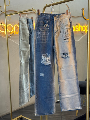 JEANS mezclilla Bicolor