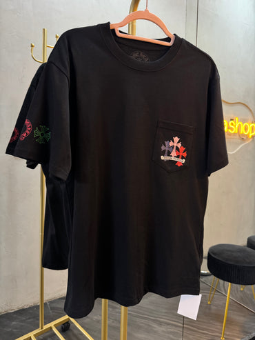 T-SHIRT NEGRA COL CROME H-4