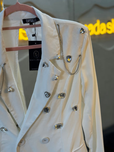 Blazer blanco brillos