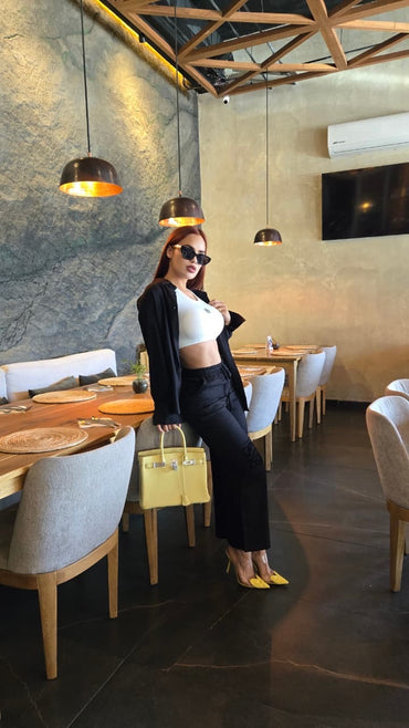 Set negro pantalón con camisa