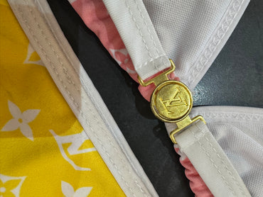 Traje de baño 2 piezas amarillo/ rosa