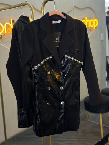 Blazer negro, brillos