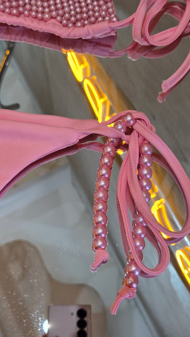 Traje de baño rosa perlas
