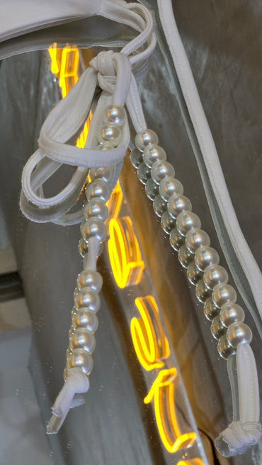 Traje de baño perlas blanco