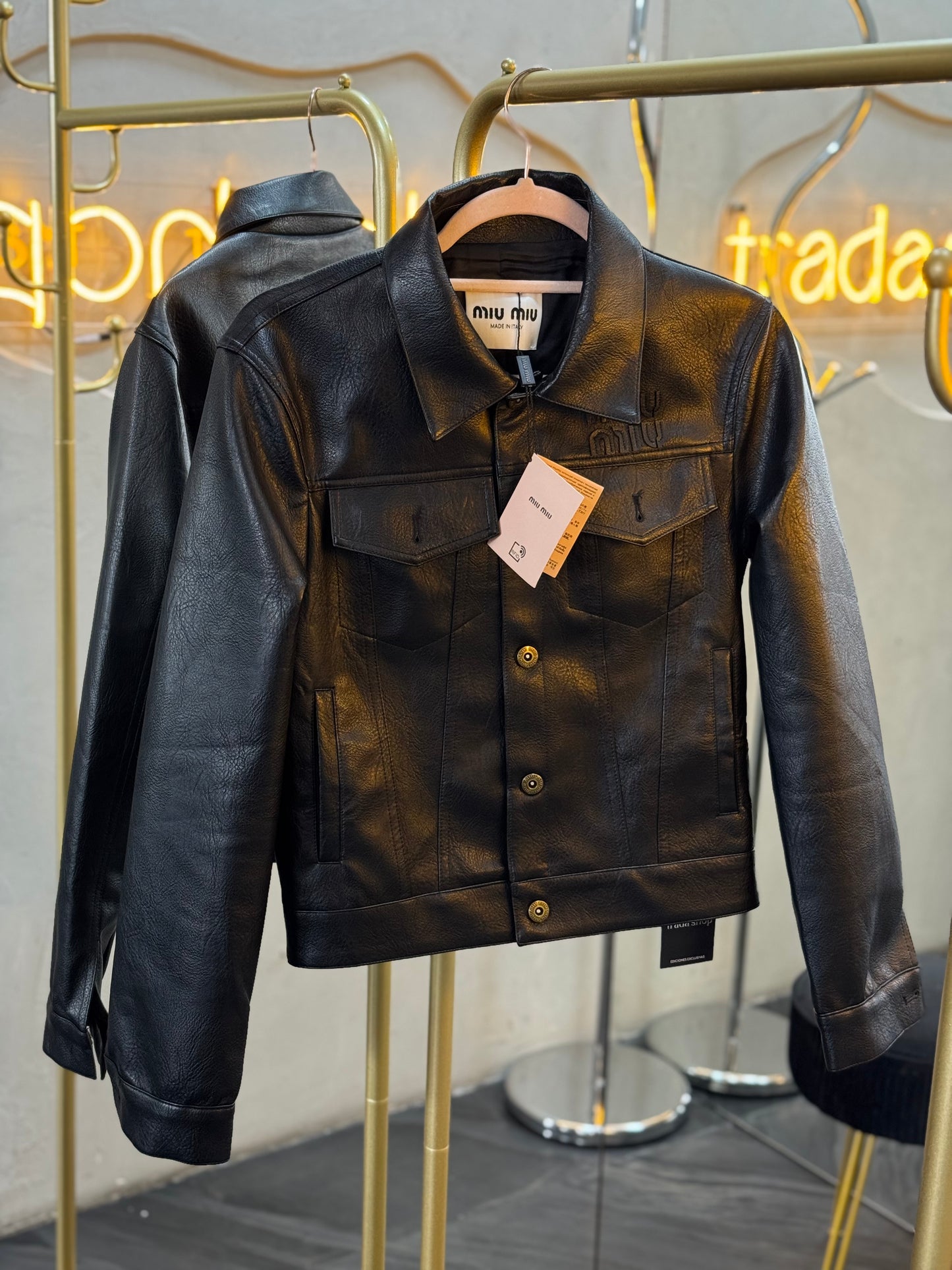 CHAMARRA MM NEGRA PIEL