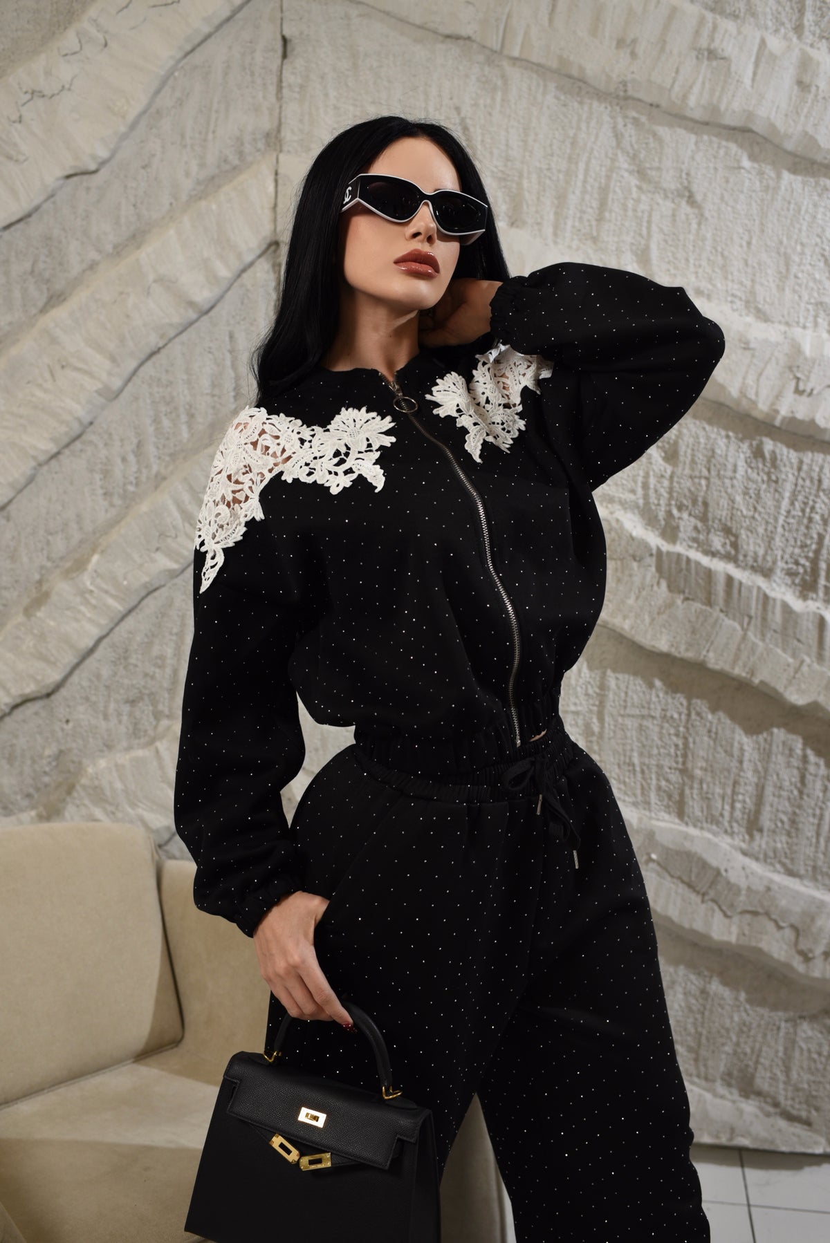 SET ELITE NEGRO ENCAJE