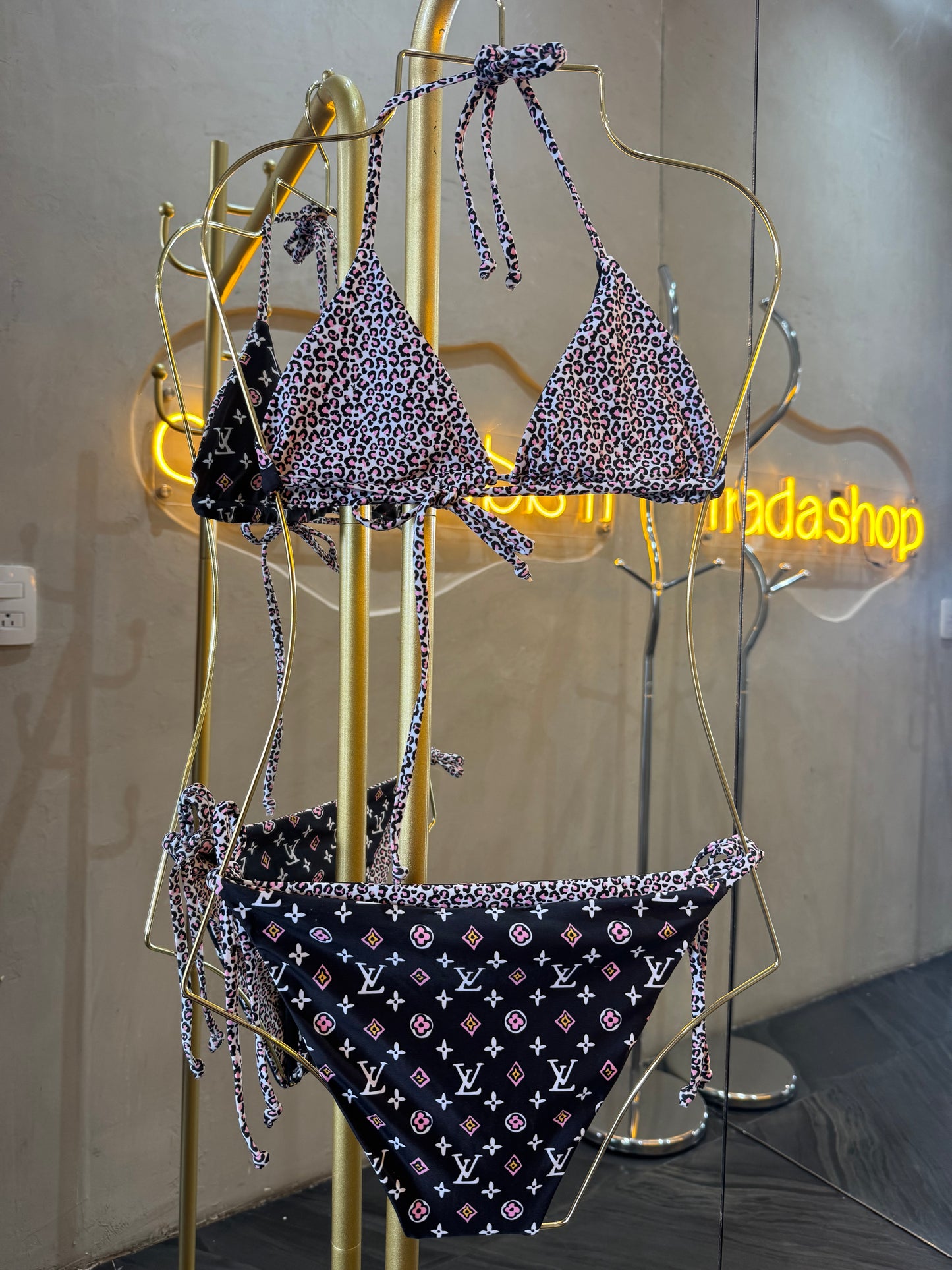 Traje de baño 2 piezas negro LV