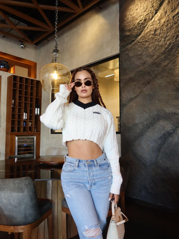 SUÉTER TEJIDO BCO/MOÑO MU MU