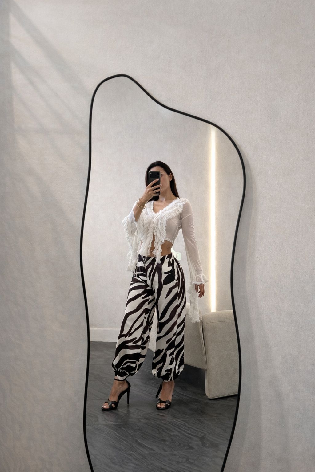 ZEBRA PRINT SATIN PANTALON