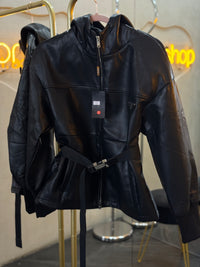 Chamarra negra piel PA