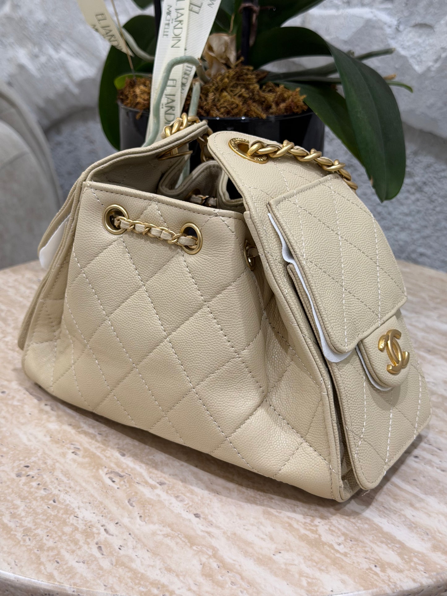 BOLSA CH BEIG  MINI