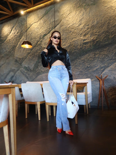 CHAMARRA PIEL NEGRA DARK MUS