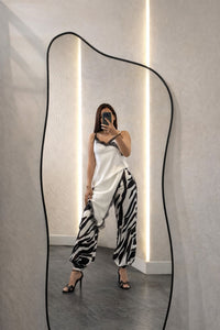 ZEBRA PRINT SATIN PANTALON