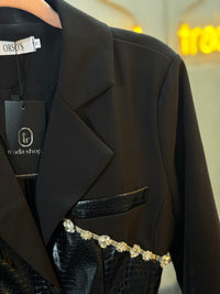 Blazer negro, brillos