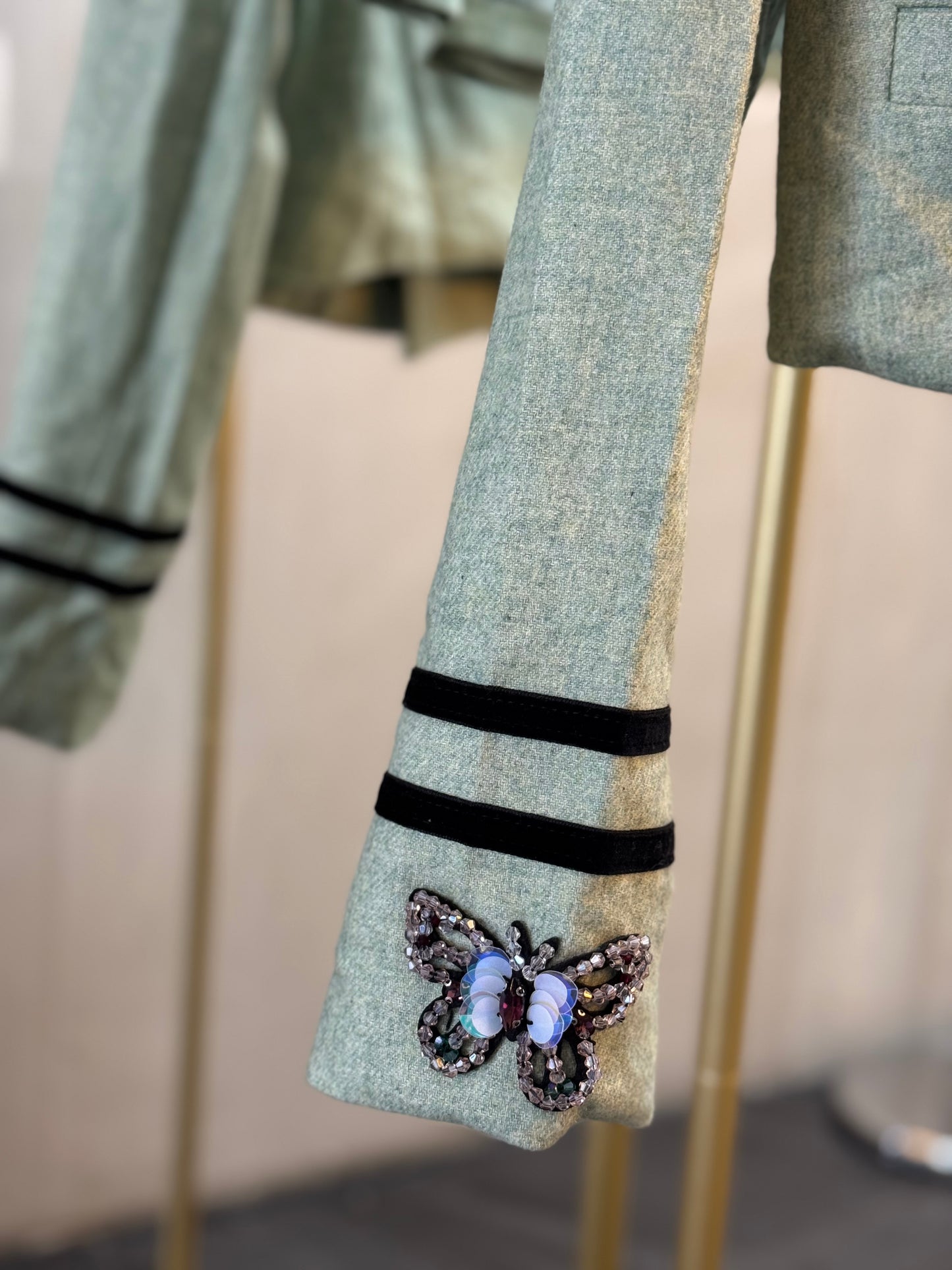 Set verde blazer y falda