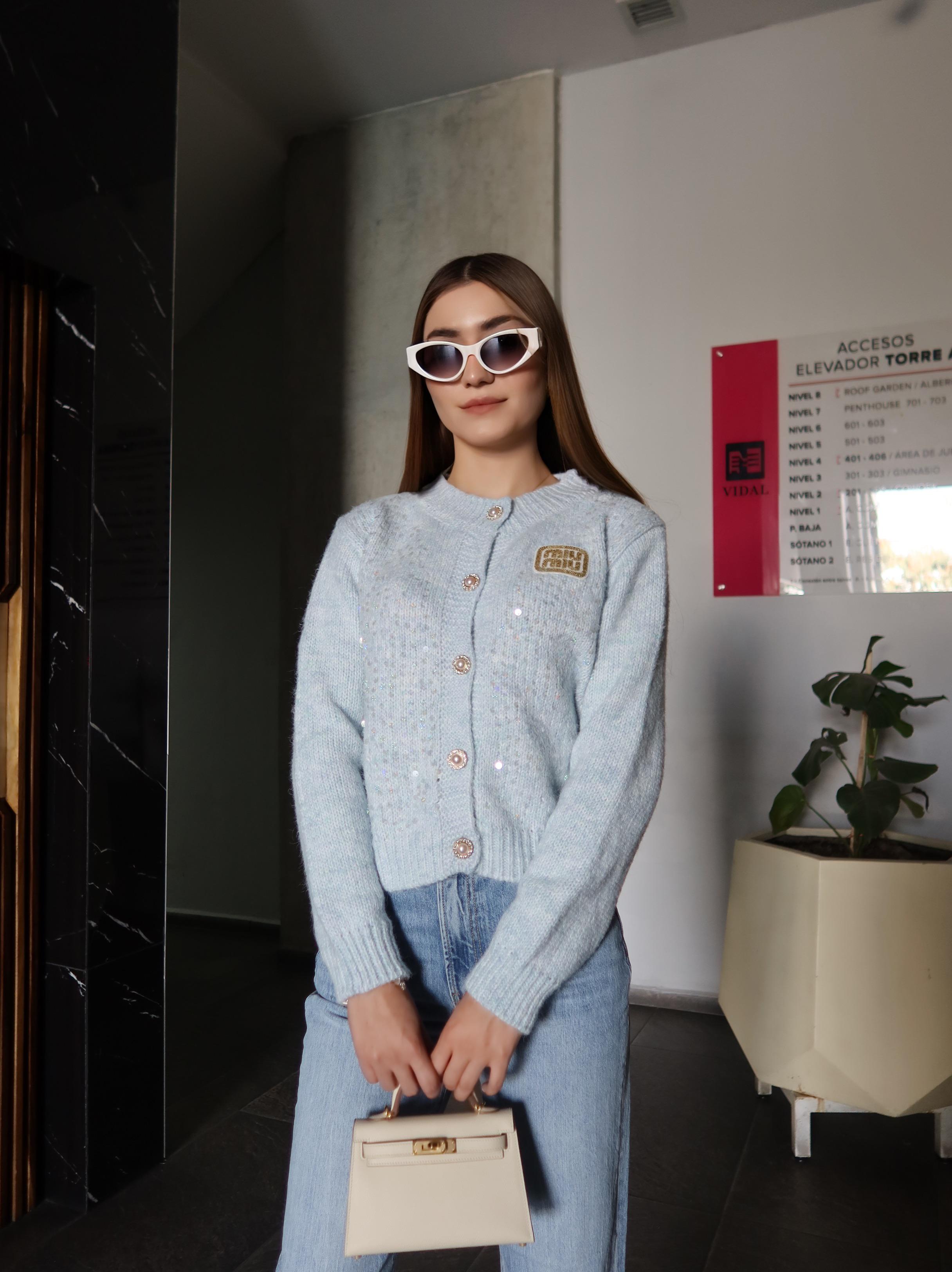 SUÉTER AZUL TEJIDO MU MU A-2