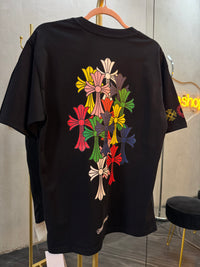 T- Shirt negra cruz lisa colores