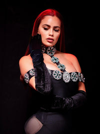 Vestido bandage negro largo