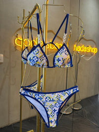 Traje de baño 2 piezas amarillo/azul LV