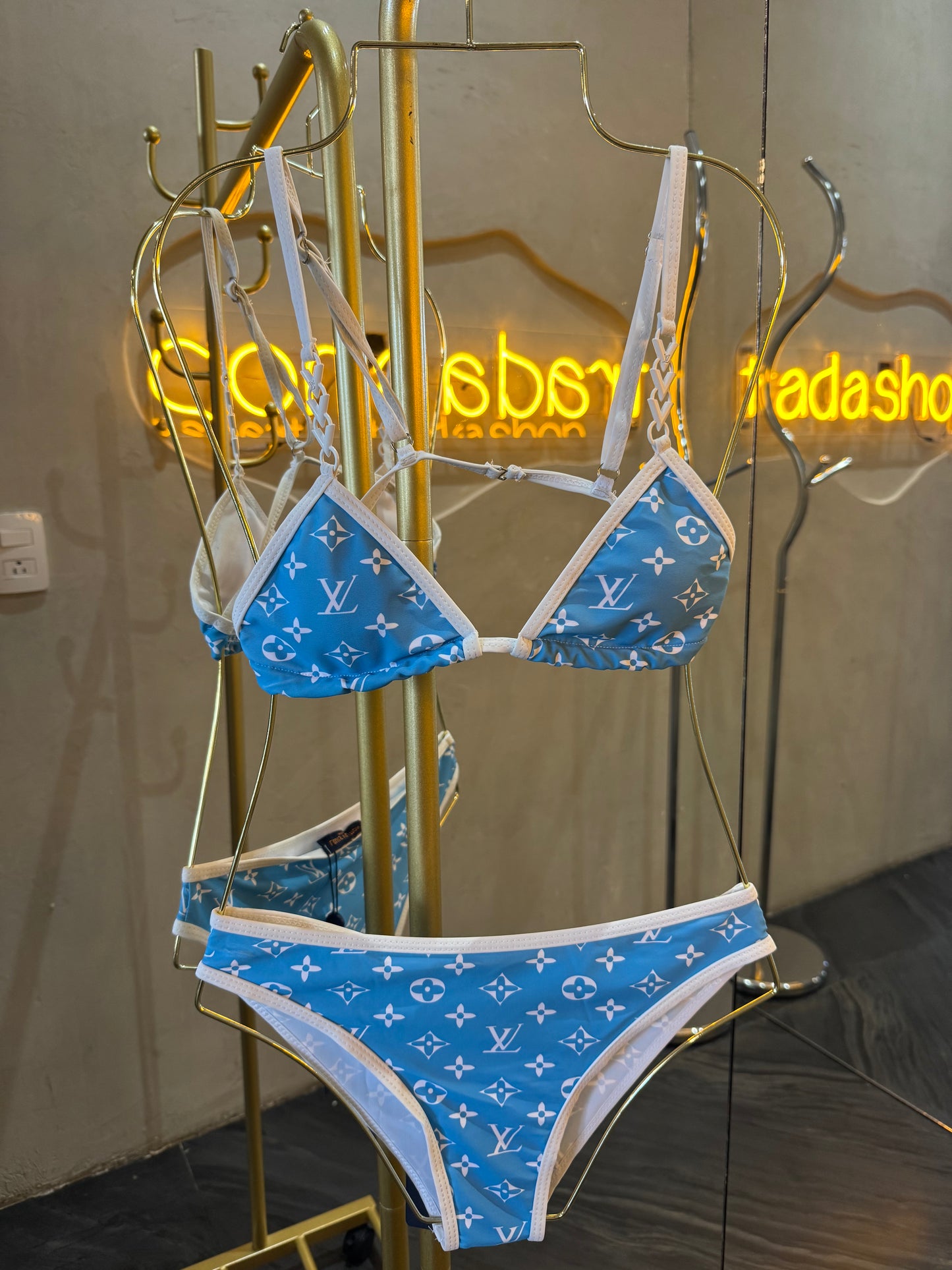 Traje de baño 2 piezas azul LV