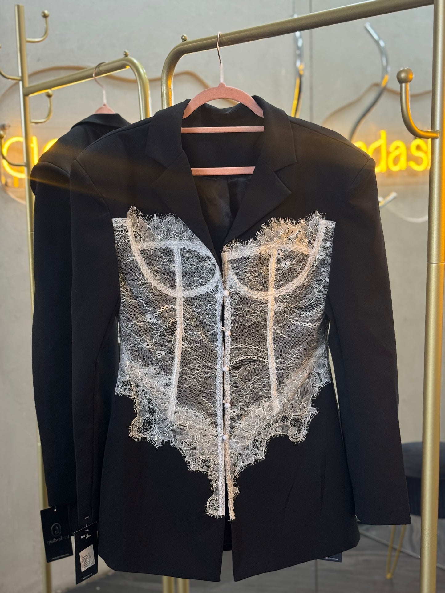 Blazer vestido encaje