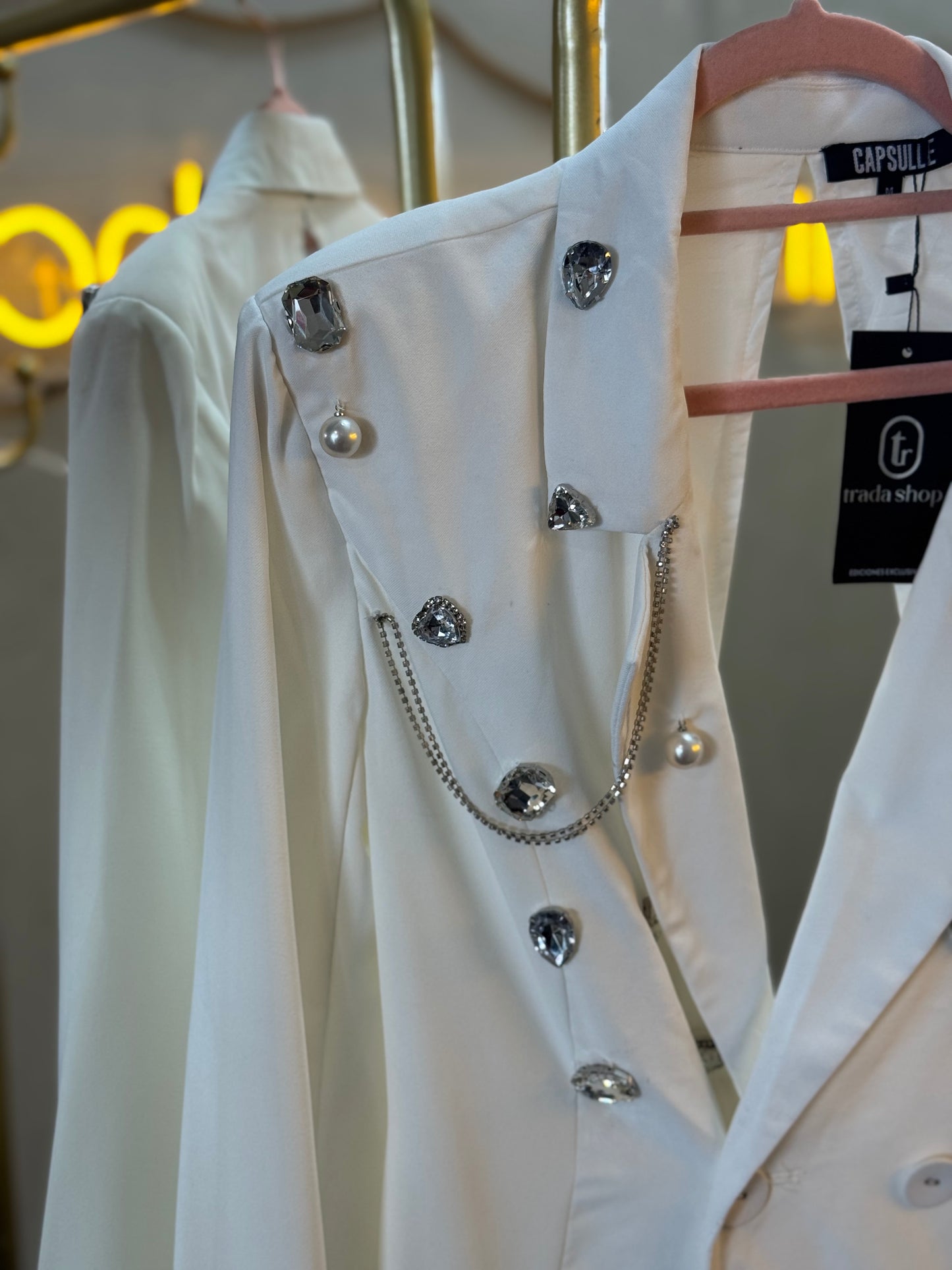 Blazer blanco brillos