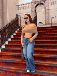 TOP LUNA TEJIDA café