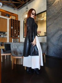 RAINCOAT NEGRA T-PIEL GABARDINA