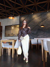 Pantalón amarillo satin A-23