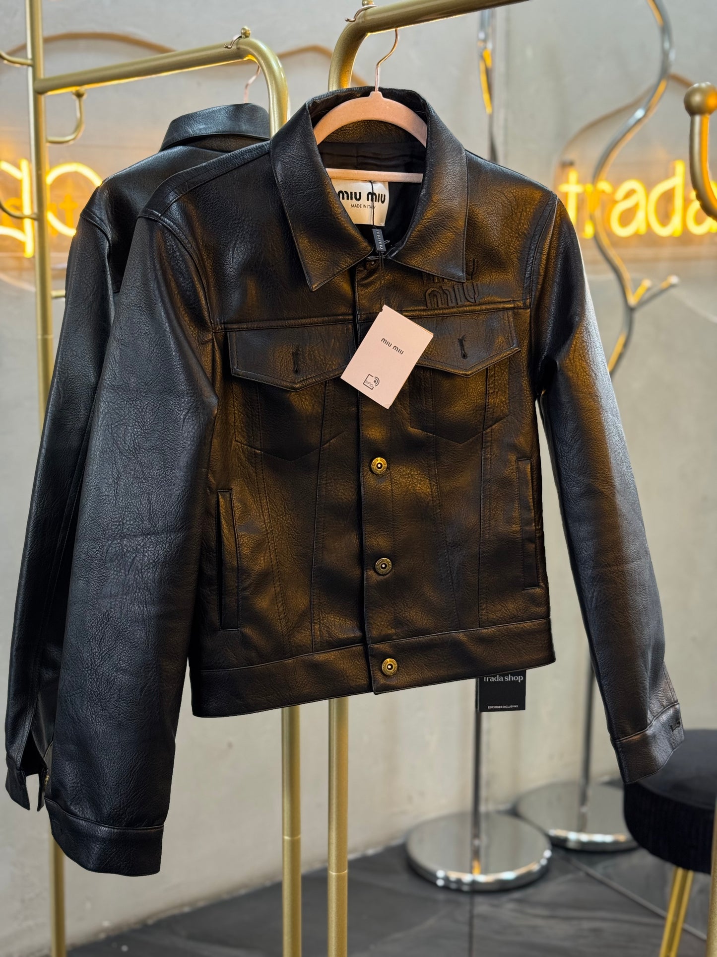 CHAMARRA MM NEGRA PIEL