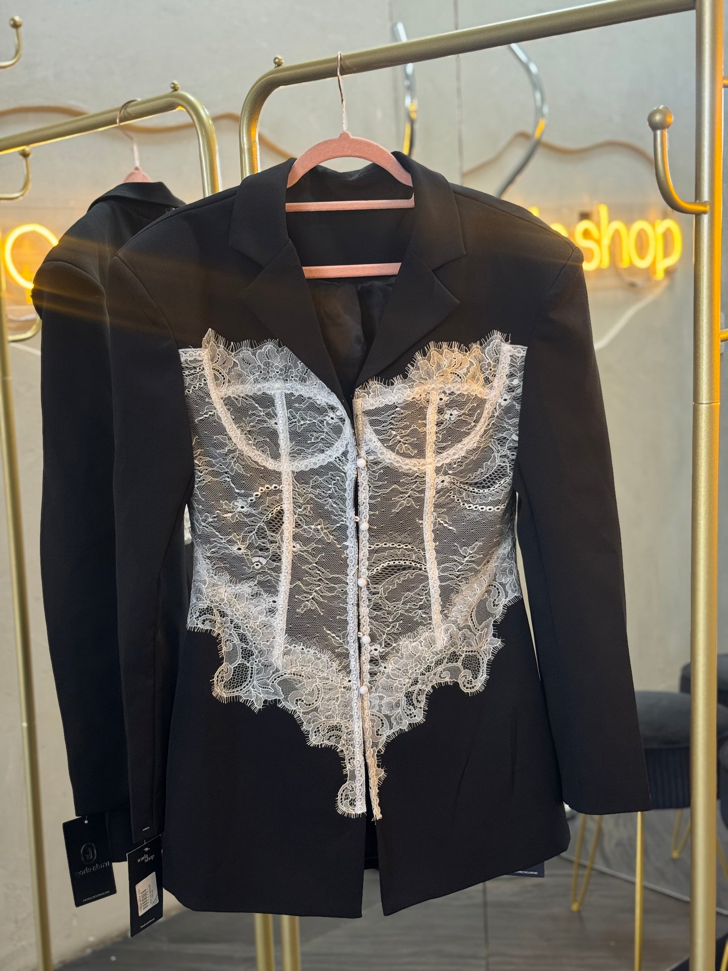 Blazer vestido encaje