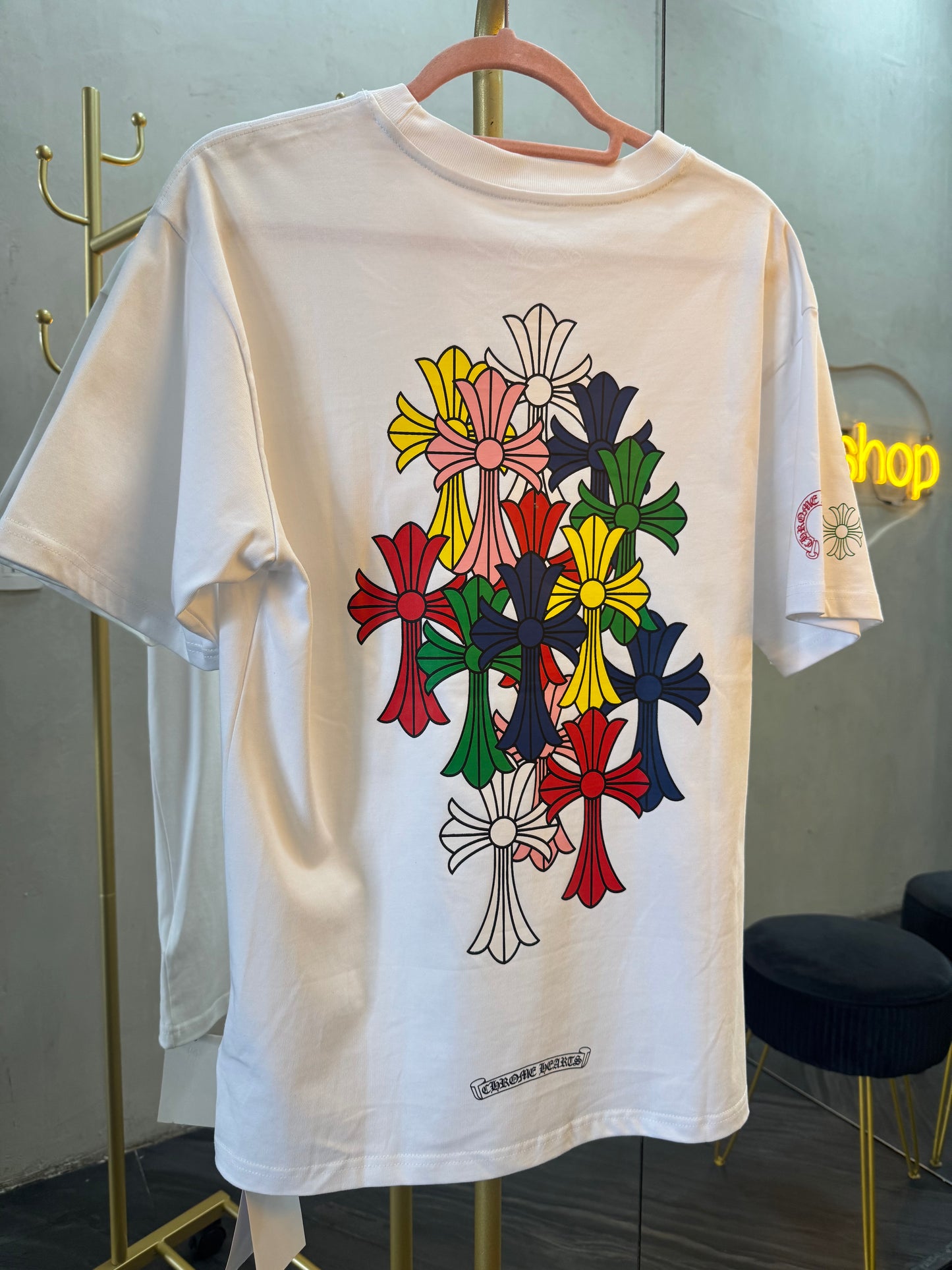 T- Shirt blanca cruz colores