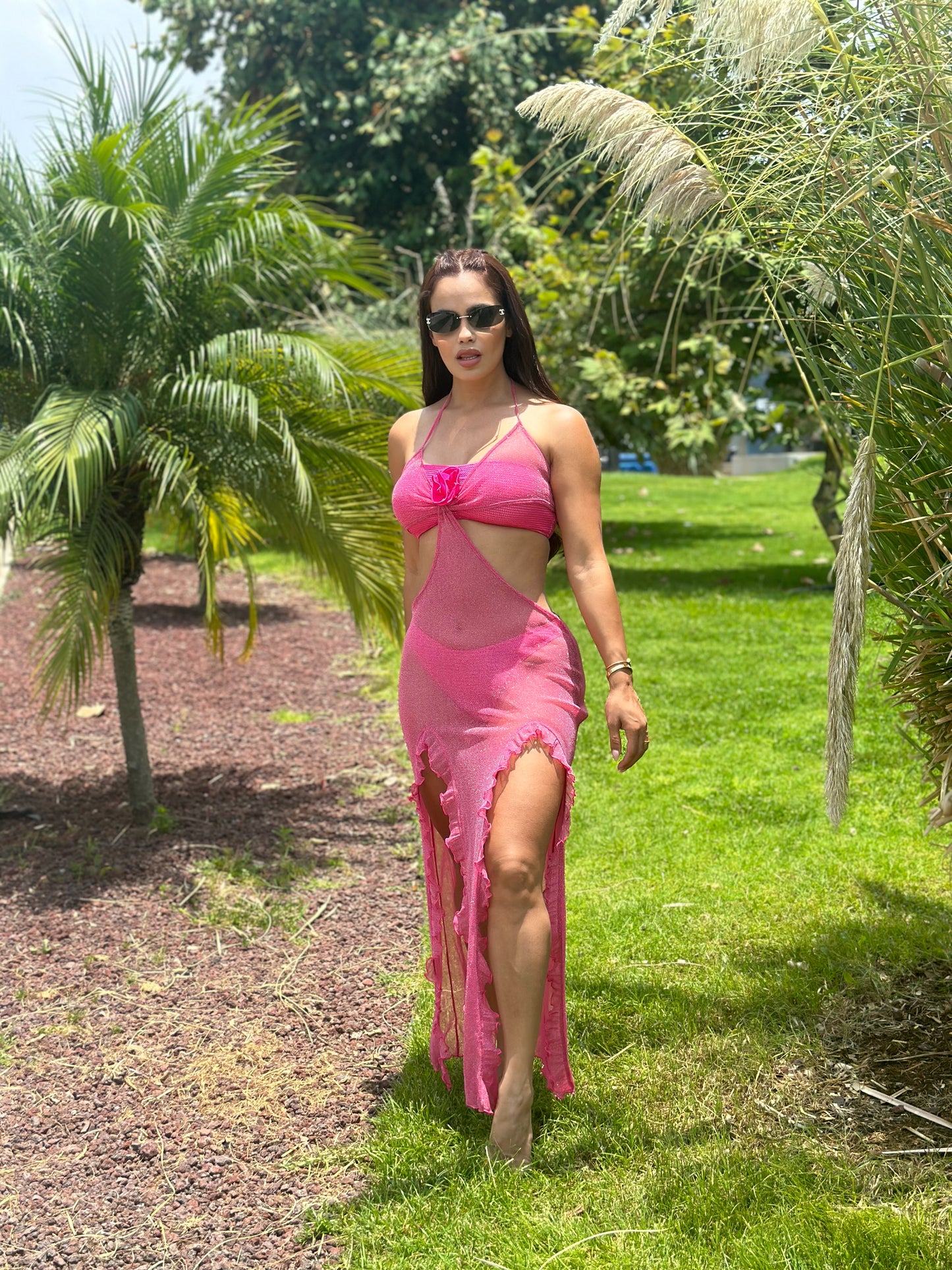 Salida de baño rosa