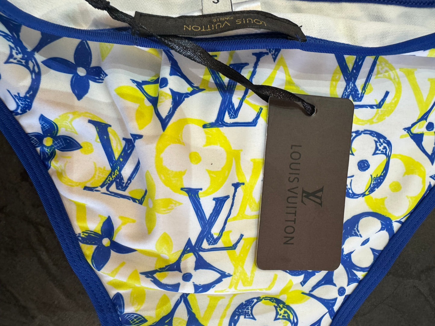 Traje de baño 2 piezas amarillo/azul LV