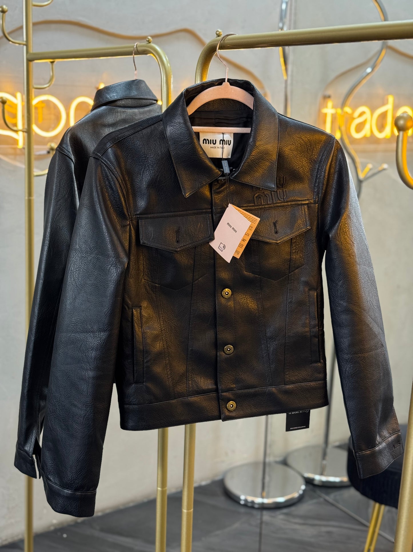 CHAMARRA MM NEGRA PIEL