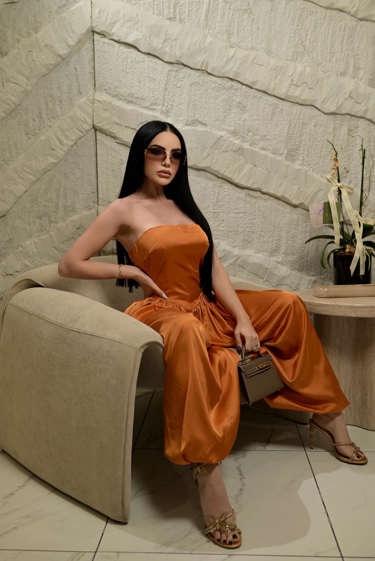 ROBE EN SATIN