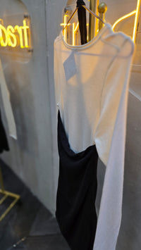 Vestido negro con blanco