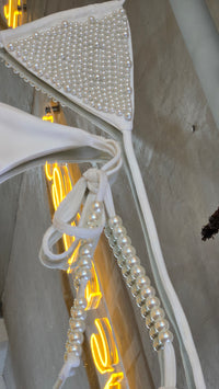 Traje de baño perlas blanco