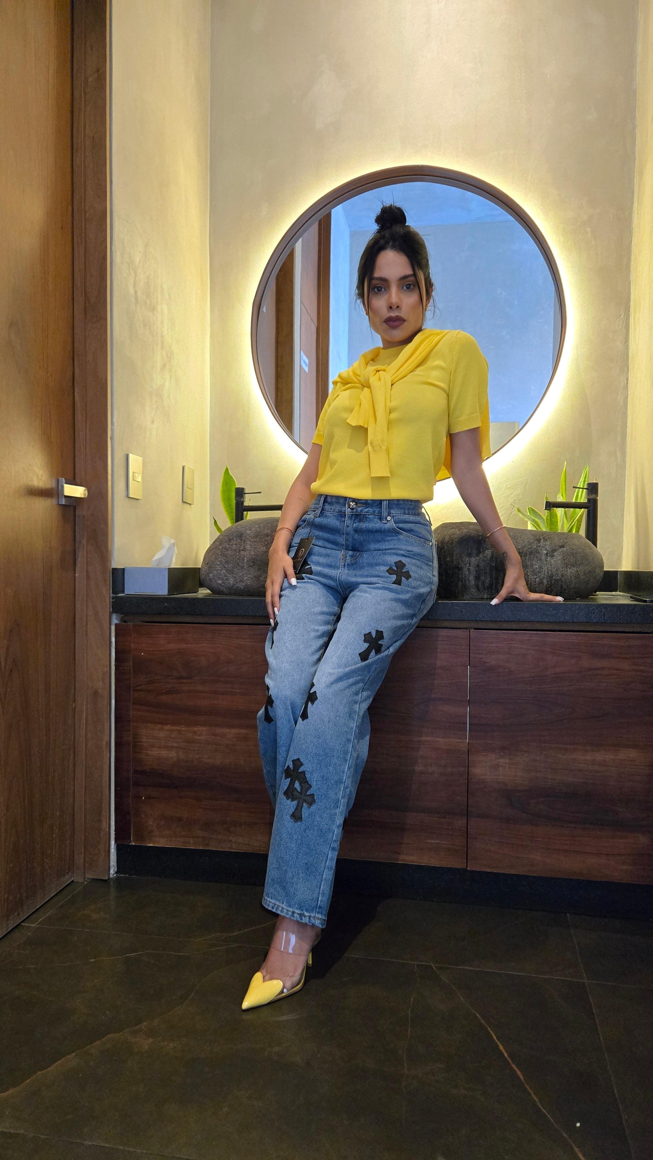 T-shirt amarillo 2piezas