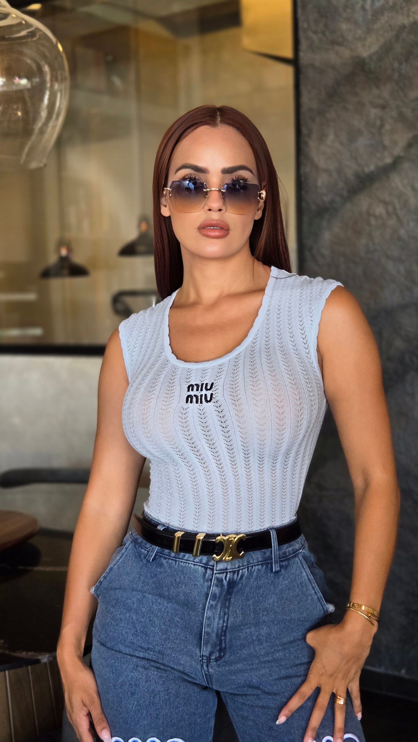Top azul