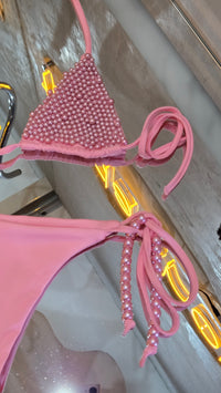 Traje de baño rosa perlas
